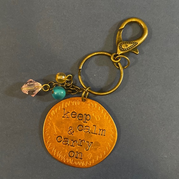 unknown | Accessories | Keep Calm And Carry On Gold Keychain | Poshmark
